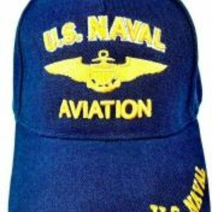 US Naval Aviation Mens Baseball Cap Hat Navy Blue Embroidered
